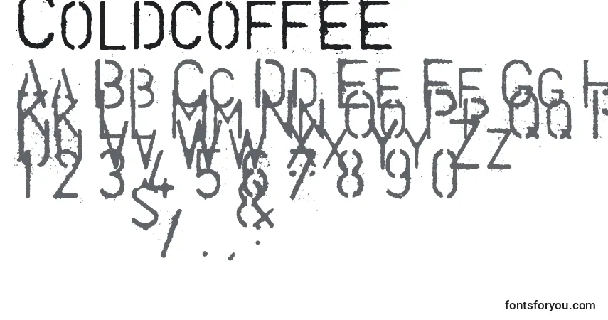Fuente Coldcoffee - alfabeto, números, caracteres especiales