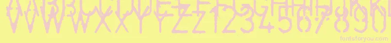 フォントColdcoffee – ピンクのフォント、黄色の背景