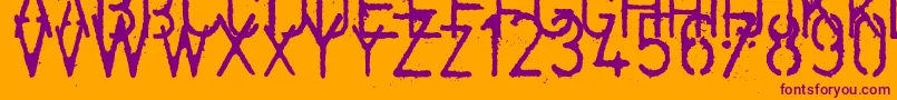 フォントColdcoffee – オレンジの背景に紫のフォント