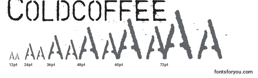 Größen der Schriftart Coldcoffee