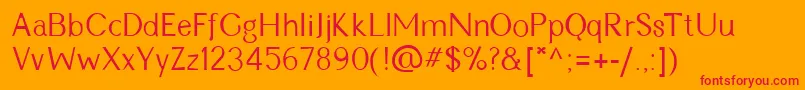 CynRegular Font – Red Fonts on Orange Background