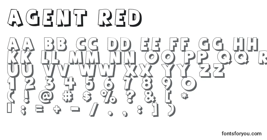 Police Agent Red - Alphabet, Chiffres, Caractères Spéciaux