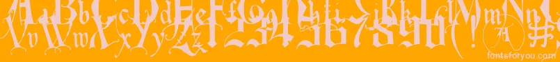 fuente EastAnglia – Fuentes Rosadas Sobre Fondo Naranja