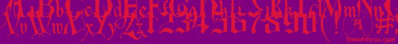 EastAnglia-Schriftart – Rote Schriften auf violettem Hintergrund