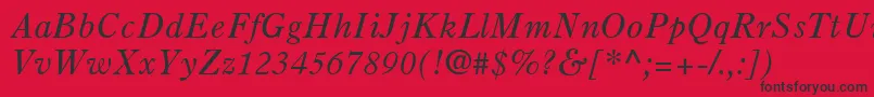 PartitionSsiItalic Font – Black Fonts on Red Background