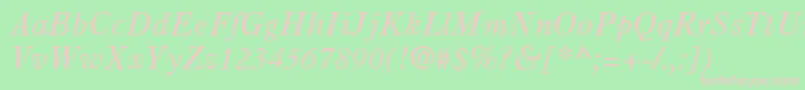 PartitionSsiItalic Font – Pink Fonts on Green Background