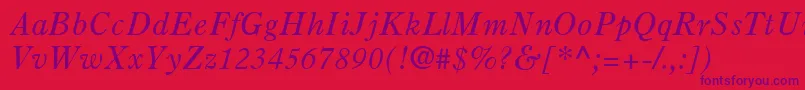 PartitionSsiItalic Font – Purple Fonts on Red Background