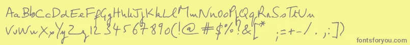JeanClaudesHand Font – Gray Fonts on Yellow Background