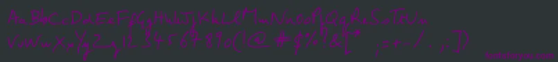 JeanClaudesHand Font – Purple Fonts on Black Background