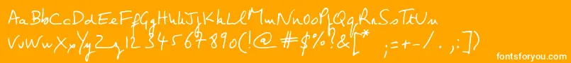JeanClaudesHand Font – White Fonts on Orange Background