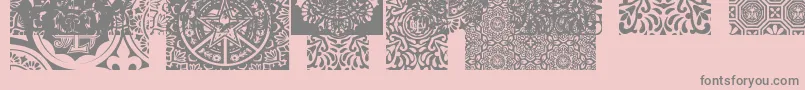 ObeypatternsCaps-Schriftart – Graue Schriften auf rosa Hintergrund