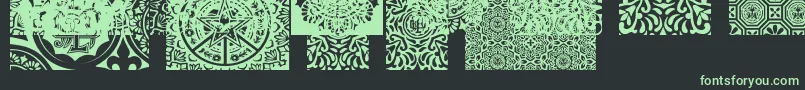 フォントObeypatternsCaps – 黒い背景に緑の文字