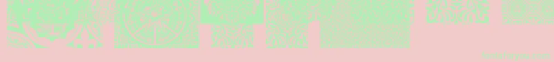 ObeypatternsCaps-Schriftart – Grüne Schriften auf rosa Hintergrund