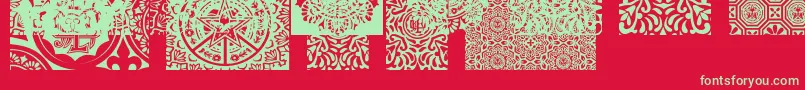 ObeypatternsCaps Font – Green Fonts on Red Background