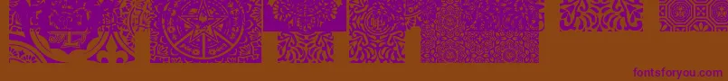 ObeypatternsCaps-Schriftart – Violette Schriften auf braunem Hintergrund