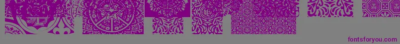 ObeypatternsCaps-Schriftart – Violette Schriften auf grauem Hintergrund