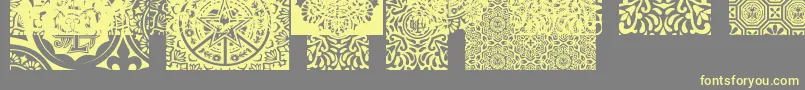 ObeypatternsCaps Font – Yellow Fonts on Gray Background