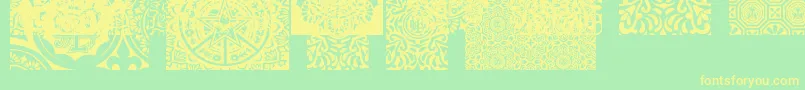 ObeypatternsCaps Font – Yellow Fonts on Green Background