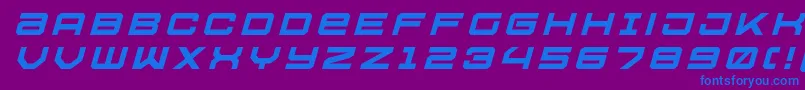 フォントUssdallastitleital – 紫色の背景に青い文字