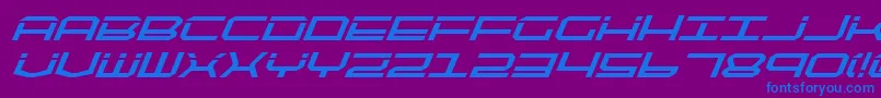 Шрифт QuicktechBoldItalic – синие шрифты на фиолетовом фоне