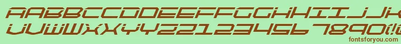 Шрифт QuicktechBoldItalic – коричневые шрифты на зелёном фоне