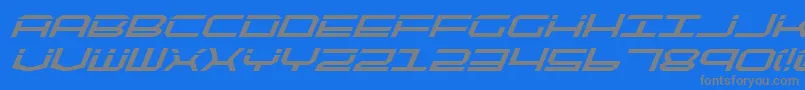 QuicktechBoldItalic Font – Gray Fonts on Blue Background