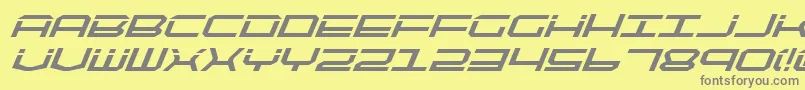 QuicktechBoldItalic-fontti – harmaat kirjasimet keltaisella taustalla
