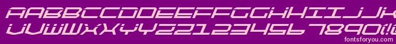 QuicktechBoldItalic Font – Pink Fonts on Purple Background