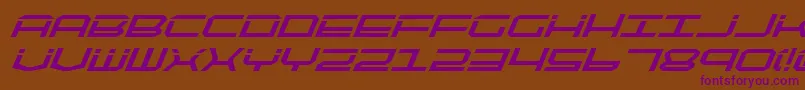 QuicktechBoldItalic-fontti – violetit fontit ruskealla taustalla
