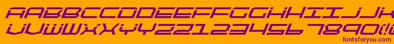 QuicktechBoldItalic Font – Purple Fonts on Orange Background