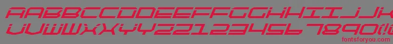 QuicktechBoldItalic Font – Red Fonts on Gray Background