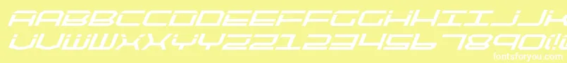 QuicktechBoldItalic Font – White Fonts on Yellow Background