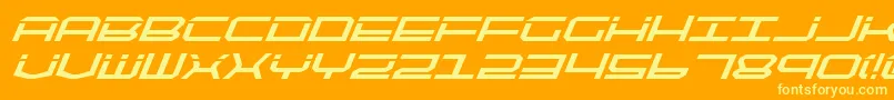 QuicktechBoldItalic Font – Yellow Fonts on Orange Background