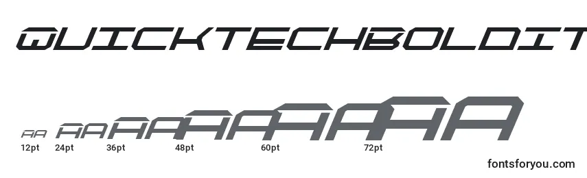 QuicktechBoldItalic Font Sizes