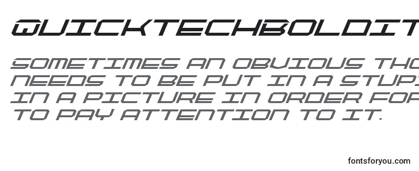 Schriftart QuicktechBoldItalic