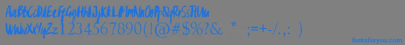 GypsyBrush Font – Blue Fonts on Gray Background