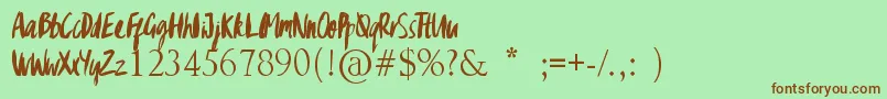 GypsyBrush Font – Brown Fonts on Green Background