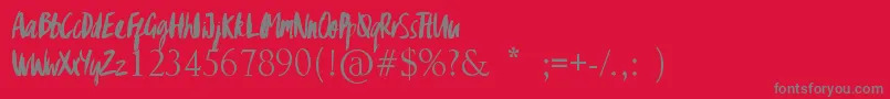 GypsyBrush-Schriftart – Graue Schriften auf rotem Hintergrund