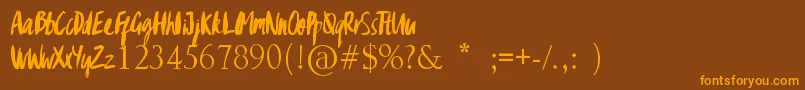 GypsyBrush-Schriftart – Orangefarbene Schriften auf braunem Hintergrund