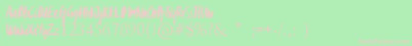 GypsyBrush Font – Pink Fonts on Green Background