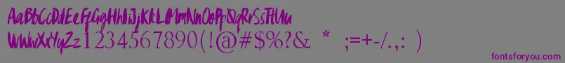 GypsyBrush-Schriftart – Violette Schriften auf grauem Hintergrund