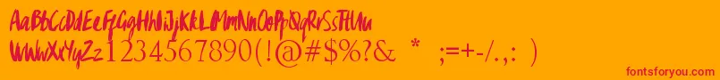 GypsyBrush-Schriftart – Rote Schriften auf orangefarbenem Hintergrund