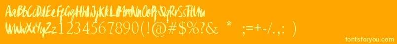 GypsyBrush Font – Yellow Fonts on Orange Background