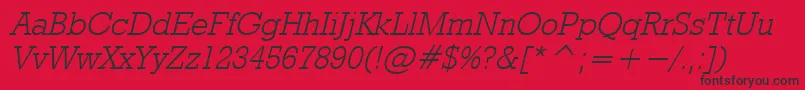 RodeolightItalic Font – Black Fonts on Red Background