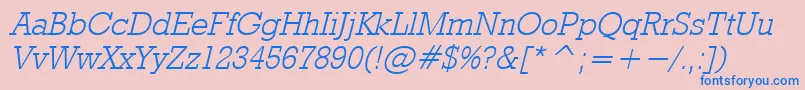 RodeolightItalic Font – Blue Fonts on Pink Background