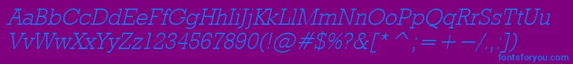 RodeolightItalic Font – Blue Fonts on Purple Background