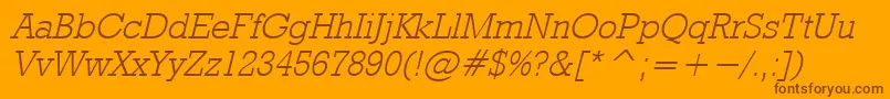 RodeolightItalic Font – Brown Fonts on Orange Background