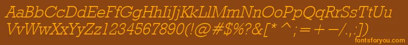 RodeolightItalic Font – Orange Fonts on Brown Background