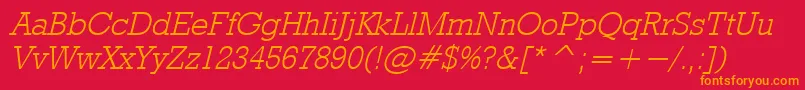 RodeolightItalic Font – Orange Fonts on Red Background