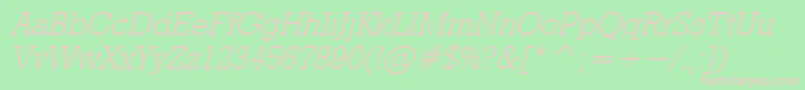 RodeolightItalic Font – Pink Fonts on Green Background